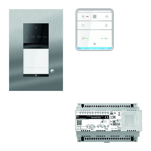TCS Türkontrollsystem audio: pack PRO 1WE Außenstation ASU 1T UP 1x Freisprecher ISW6010 Steuergerät, PAUF011/005