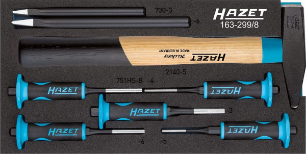 Hazet Splinttreiber Satz, Anzahl Werkzeuge: 8, Hazet Safety-Insert-System (SIS), Abmessungen / Länge: 342 mm x 172 mm, 163-299/8