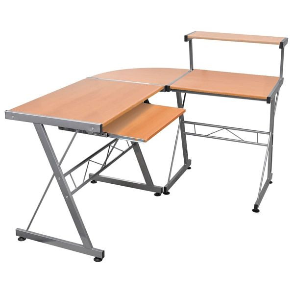 vidaXL Eck-Computertisch Braun 132x112x99 cm Holzwerkstoff, 20586