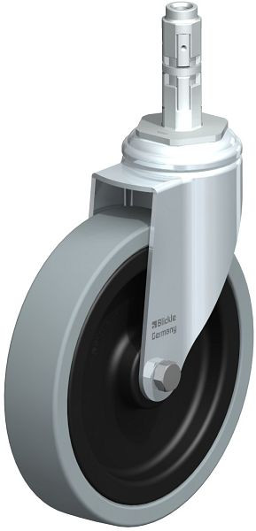 Blickle LKRA-VPA 150K-11-E12 Apparate-Lenkrolle mit Expander, Vollgummi, Grau, 372896