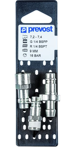 Prevost Nippel 7,2-7,4 auf Lochplatten, für Schlauch mit Innendurchmesser 9 mm, CEE7 101151809P