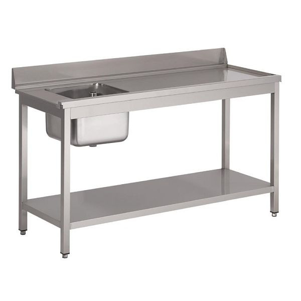 Gastro M Spültisch für Geschirrspüler kleines Becken links 140cm lang, DS462