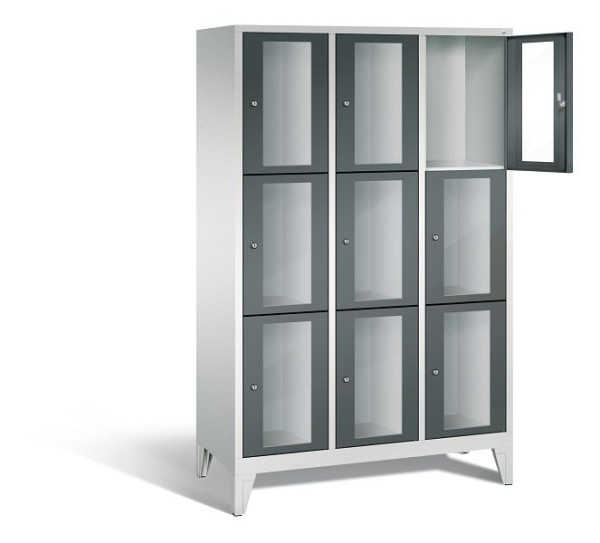 C+P Schließfachschrank Classic, H1850xB1200xT500mm, Farbe: Lichtgrau / Anthrazitgrau, 8010A323 S10019