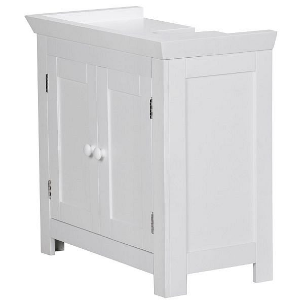 Wohnling Design Waschbeckenunterschrank mit 2 Türen Weiß, WL1.350