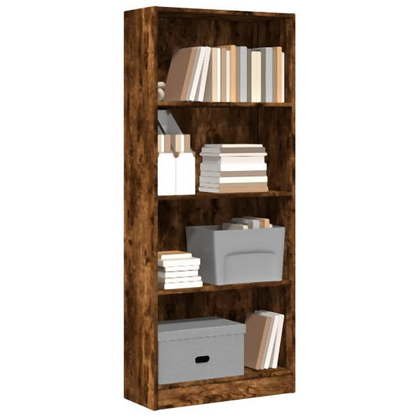 vidaXL Bücherregal Räuchereiche 60x24x143 cm Holzwerkstoff, 857816