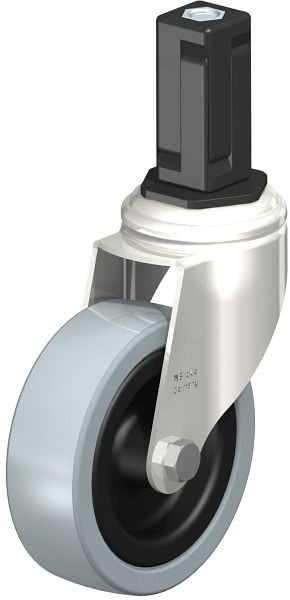 Blickle LKRXA-VPA 101G-11-EXV14 Edelstahl-Apparate-Lenkrolle mit Expander, Vollgummi, Grau, 853271