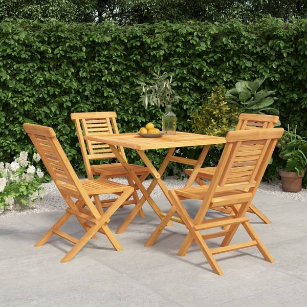 vidaXL 5-tlg. Garten-Essgruppe Massivholz Teak, 3155034