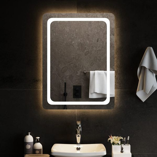 vidaXL LED-Badspiegel 60x80 cm, Stärke 4 mm, 3154096, 8720845666705