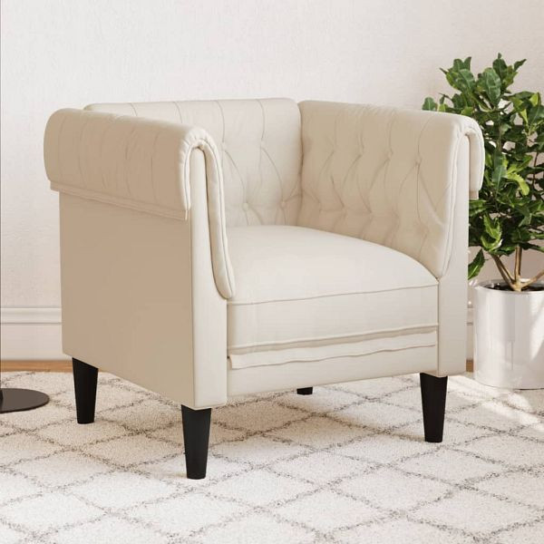vidaXL Sessel Chesterfield Leinen, Füllung: Schaumstoff, 372545