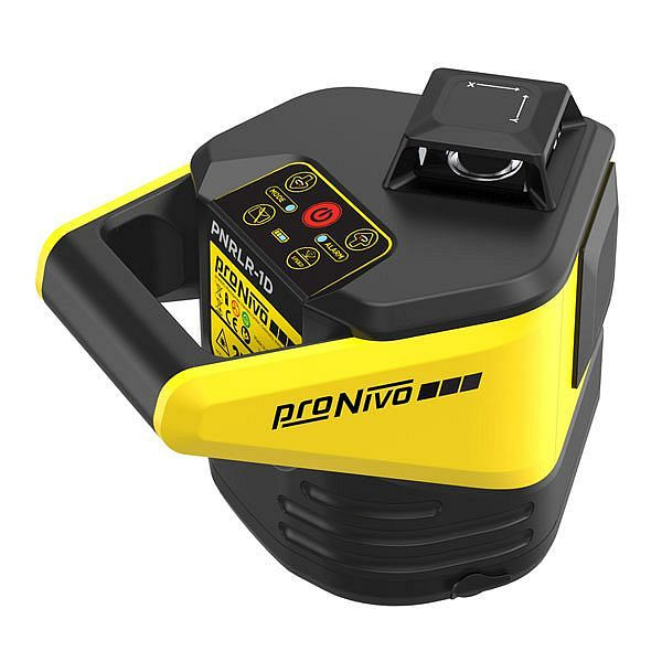 proNIVO Rotationslaser horizontal, manuell neigbar, inklusive Handempfänger mm-Anzeige PNRLD-MM, S205-PNRLR-1D-SET2