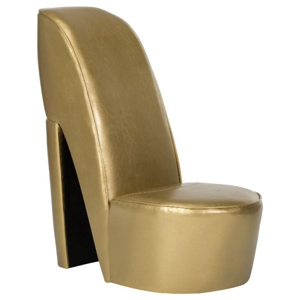 vidaXL Stuhl in Stöckelschuh-Form Golden Kunstleder, 248650