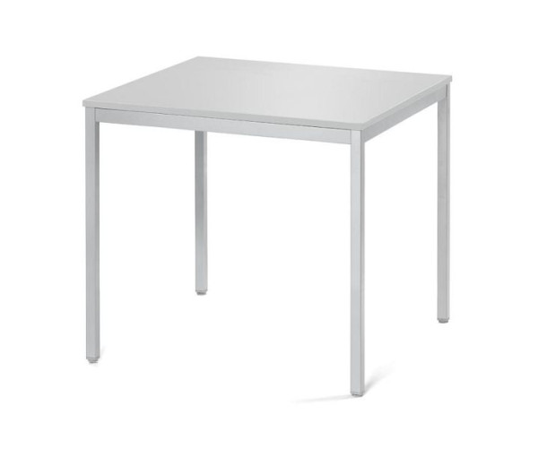 Deskin Konferenztisch MULTI MODUL, Platte Lichtgrau, Gestell Alusilber RAL 9006, B 800 x T 800 x H 728 mm, 359506