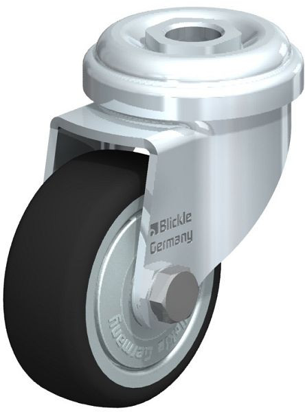Blickle LRA-PATH 50K-FK Apparate-Lenkrolle mit Rückenloch, Thermoplastisches Polyurethan, Grau, 757094