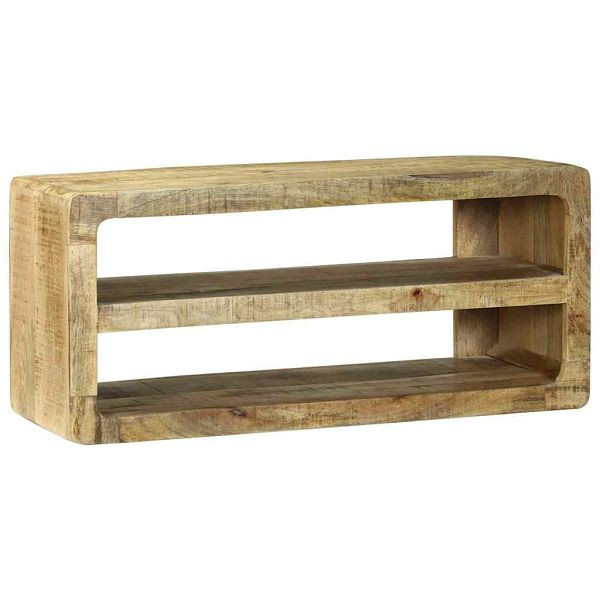 vidaXL TV-Schrank Mit Regal Braun 80 x 32 x 36 cm Massivholz Mango, 4104543