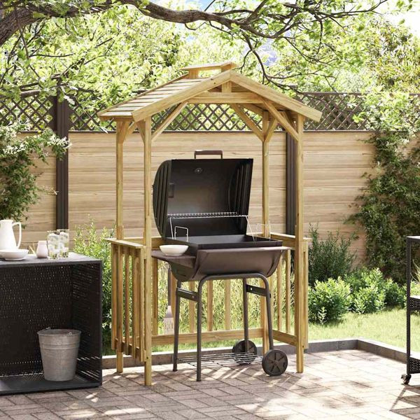 vidaXL Grillhütte Braun 133,5 x 63 x 200 cm Imprägniertes Kiefernholz, 42013037