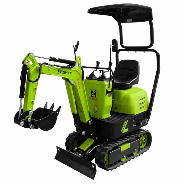 Zipper Minibagger-Komplett-Set inkl. 7 Zubehörteile, 6800 W, 2223 x 700 x 1590 mm, ZI-MBG600S7