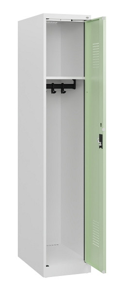 C+P Spind Evolo PLUS, Sockel, 1 Abteil, 1630x300x500mm, 9016/6019, Zylinderschloss, 0490205-10 S10046