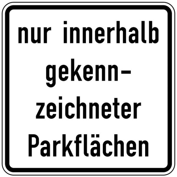 Stein HGS nur innerhalb gekennzeichneter Parkflächen Nr. 1053-52, 420x420mm /RA2/Alform, 1053-52-122