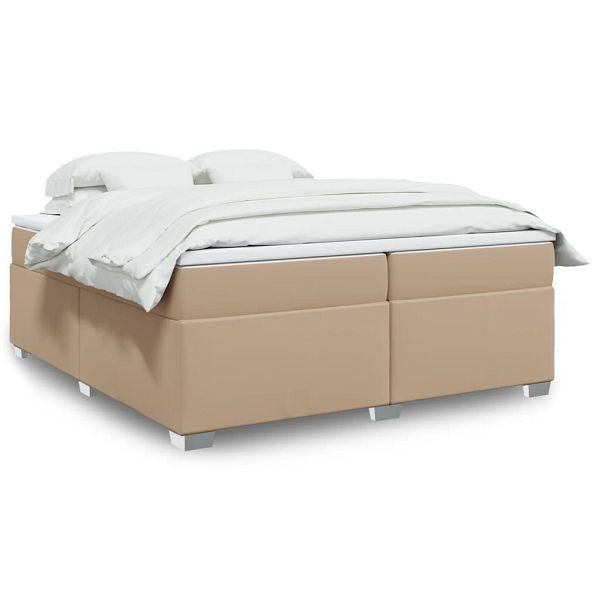 vidaXL Boxspringbett Matratze Cappuccino-Braun 200x200cm Kunstleder, 3285228