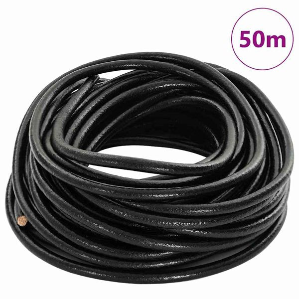 vidaXL Leder Schnur Schwarz Ø5 mm x 50 m Leder, 42021969