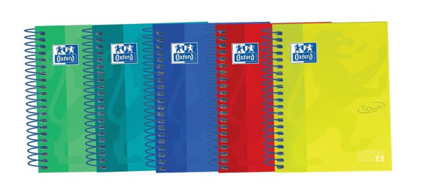 Oxford Office European Book Touch - A6+, kariert, 120 Blatt, sortiert, 400088285