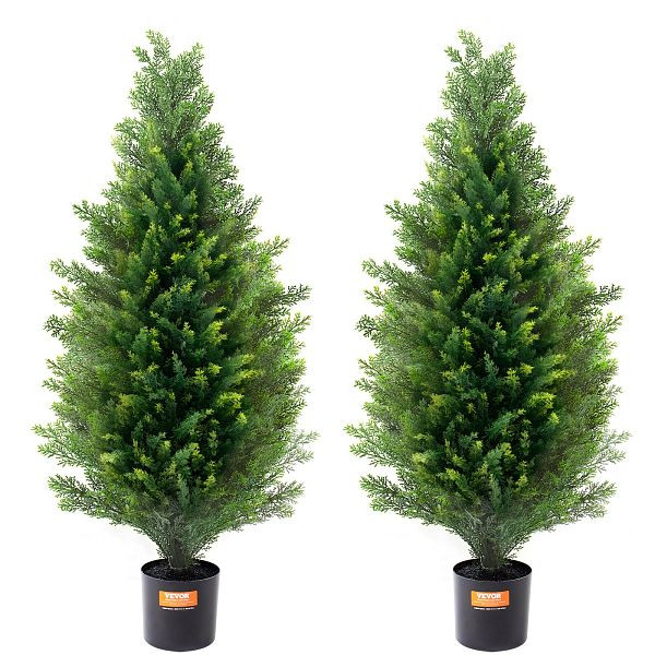 VEVOR 2er-Set Künstliche Zeder Formschnittbaum Kunstpflanzen PE Zypresse 91,4cm, XSRGXJS36YCAQ7I5UV0