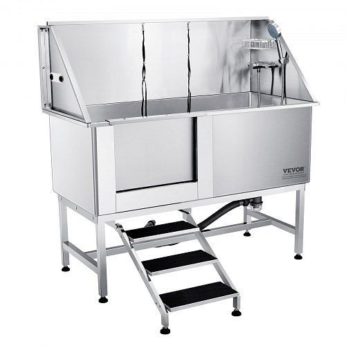 VEVOR Professionelle Hundepflegewanne 1574,8mm Edelstahl 200kg Hunden Pflege Dusche mit gefaltetem Design Hundedusche Waschwanne, BXGCWYG62ZKMLN9YZV0