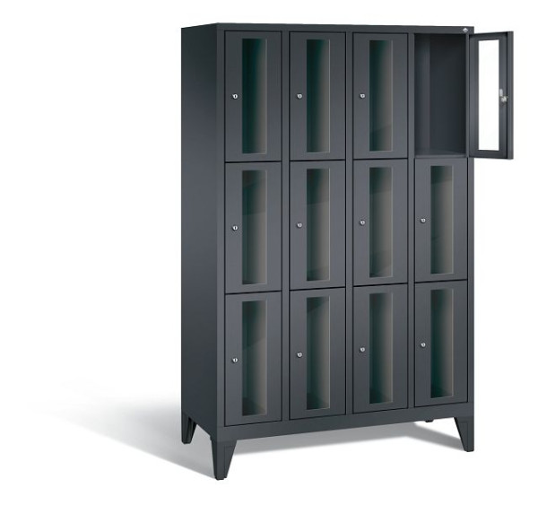 C+P Schließfachschrank Classic, H1850xB1190xT500mm, Farbe: Schwarzgrau, 8010A403 S10014