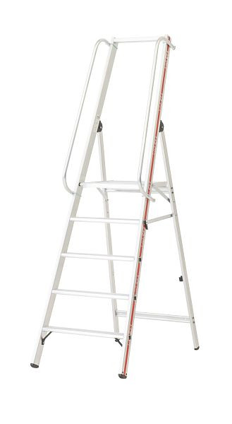 HYMER Plattformleiter mit langem Handlauf, 5 Sprossen/Stufen, 807805