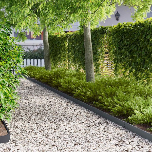 vidaXL Raseneinfassung 30-teilig 103 x 10 cm Stahl Anthrazit, 8008332