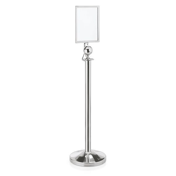 WAS Classic Schilderhalter DIN A4 für Kugel, Edelstahl, 2200012