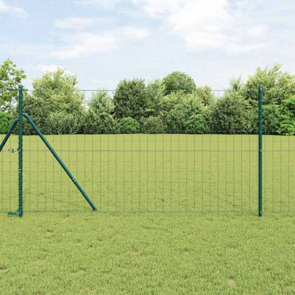 vidaXL Zaun mit Pfosten Grün 1 x 10 m Stahl, 3350298