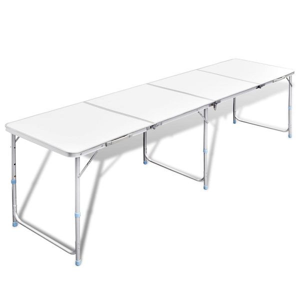 vidaXL Campingtisch zusammenklappbar Höhenverstellbar Aluminium 240 x 60 cm, 41327
