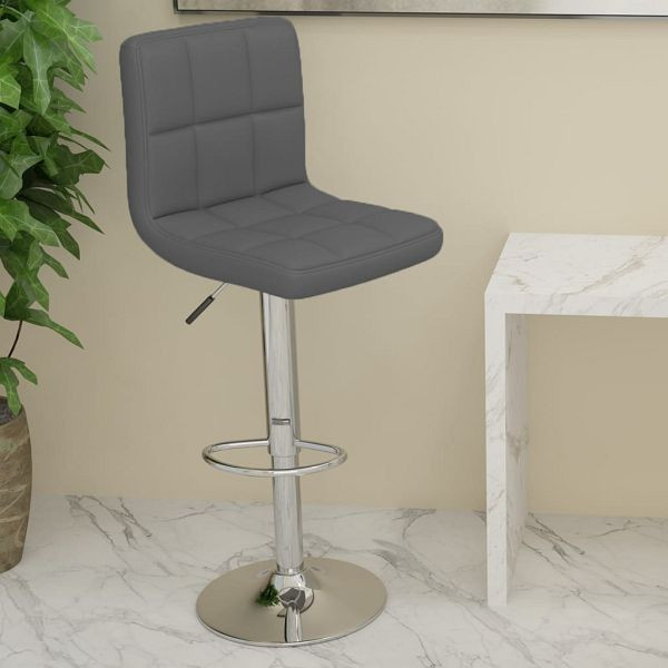 vidaXL Barhocker Grau Kunstleder, 334224, 8720286526040