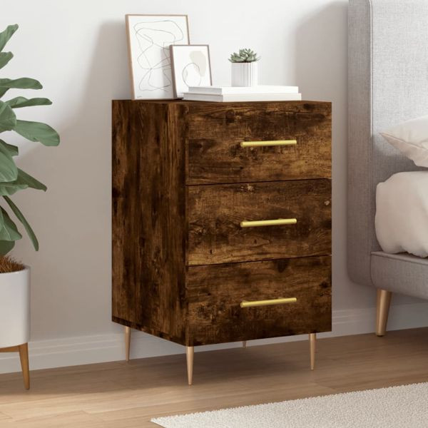 vidaXL Nachttisch Räuchereiche 40x40x66 cm Holzwerkstoff, 827649