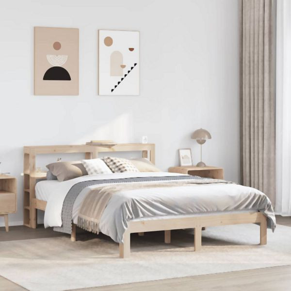 vidaXL Bettgestell mit Kopfteil ohne Matratze 160x200 cm, 3306051