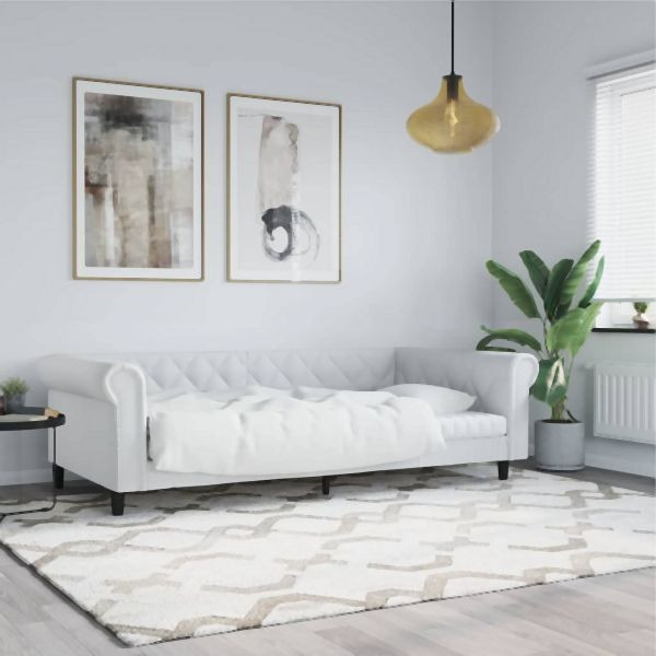 vidaXL Tagesbett Weiß 100x200 cm Kunstleder, 2-in-1, 354231