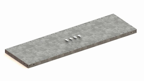 Meta Zusatzboden für Steckregal Meta CLIP 150, Höhe: 40mm, Länge: 1300mm, Tiefe: 600mm, verzinkt, inkl. 4 Fachbodenträger, 9900004446