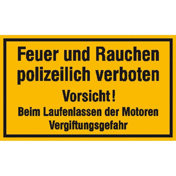Stein HGS Hinweisschild, Feuer und Rauchen polizeilich verboten, 250 x 150 mm / Kunststoff (Polystrol), 41.5208