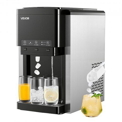 VEVOR 3-in-1 Wasserspender mit Eiswürfelbereiter, 16 kg/Tag, 12 Eiswürfel/7 Min. Kugeleis/Crushed Ice, für Küche & Partys, DGNZBJTMSLSZ2NNVG001V2