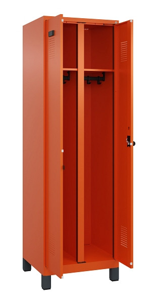 C+P Schwarz-Weiß-Spind Evolo PLUS, mit Füßen, 2 Abteile, 1950x600x500mm, 2004/2, Drehriegel, 049012-20 S10023