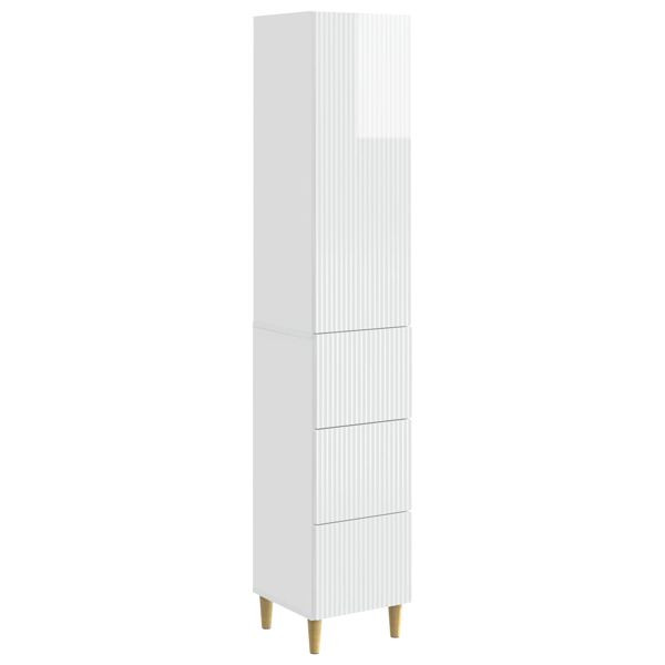 vidaXL Schrankset 2-teilig Hochglanz Weiß 33 x 34,5 x 90 cm Holzwerkstoff, 3416569