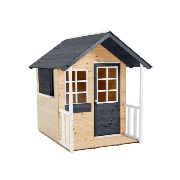 Zwerkules Spielhaus Holli Natur/Weiß/Grau 137x121x140cm, ZW373