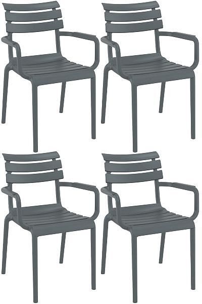 CLP 4er Set Stühle Paris, dunkelgrau, 328008, 4255716386788