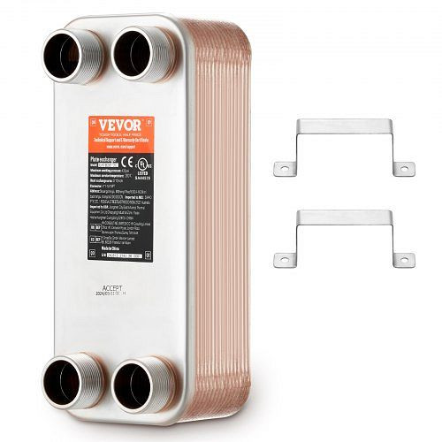 VEVOR 30 Plattenwärmetauscher 4x1-1/4Zoll MNPT-Anschlüsse 316L Edelstahl, QHBSHRQ51230HDK92V0