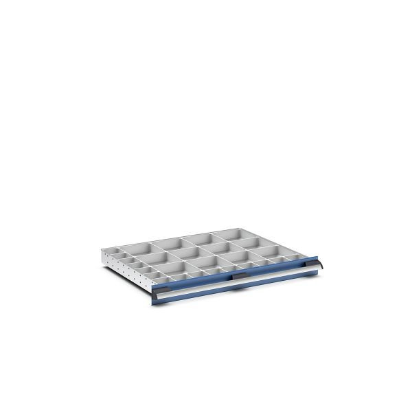 bott cubio Sortiment mit 27 Boxen, BxTxH: 800x650x50mm, Kunststoff / RAL 7035, 43020805