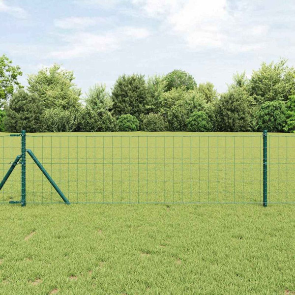 vidaXL Zaun mit Pfosten Grün 0.8 x 10 m Stahl, 3350297