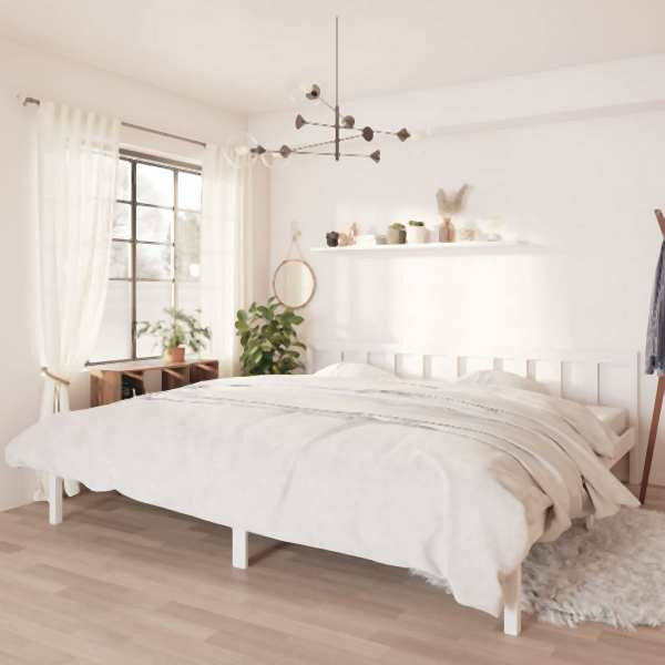 vidaXL Massivholzbett Weiß Kiefer 180x200 cm, 810098, 8720286671757