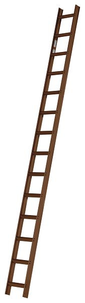 HYMER Dachauflegeleiter, RAL 8014 sepiabraun beschichtet, 14 Sprossen, Länge 3,90 m, 409314