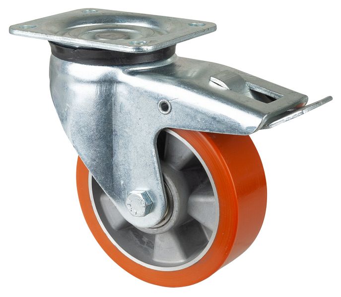 HMF Schwenkrollen 6710 mit Bremse Polyurethan 100 mm 460 kg kaufen bei HMF Schwenkrollen 6710 mit Bremse Polyurethan 100 mm 460 kg kaufen bei